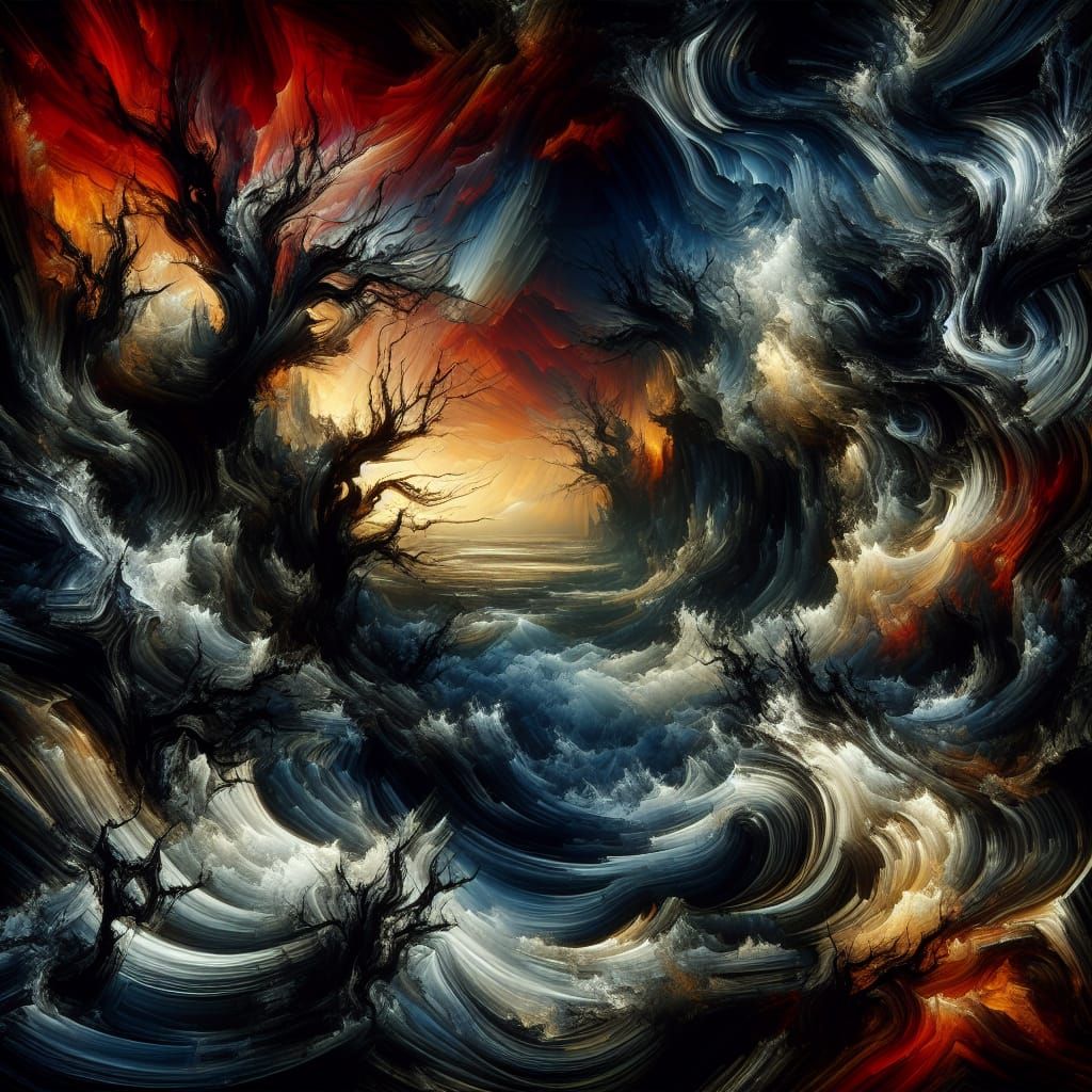 Abstract Chaos: Tumultuous Landscape of Darkness