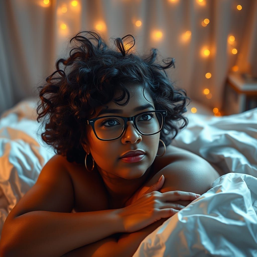 Curvy Woman in Body Paint, Matte Painting