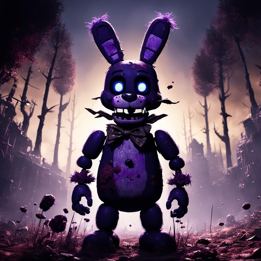 Withered Bonnie FNAF Detailed Matte Painting