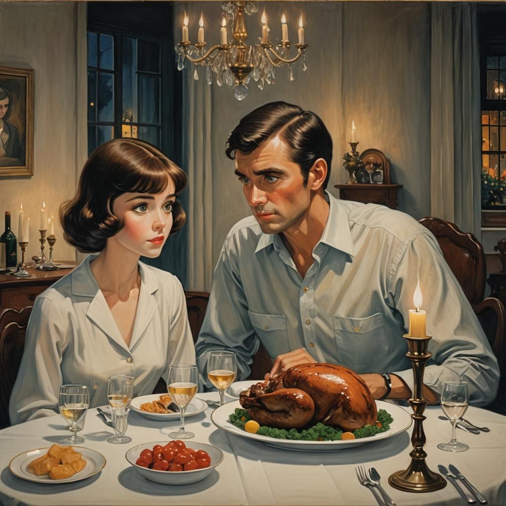 Couple's Candlelit Dinner in Keane Style