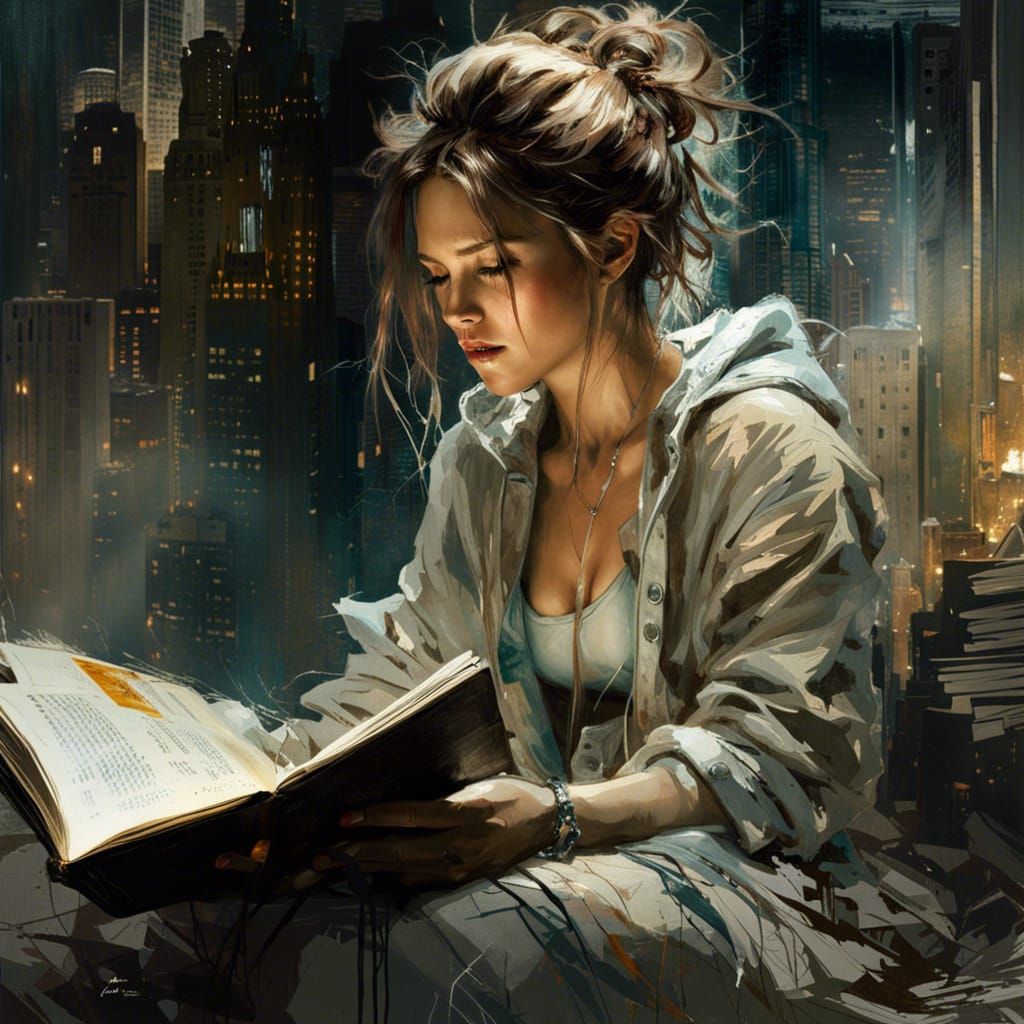 Cozy Reader in Hyperrealistic Digital Art