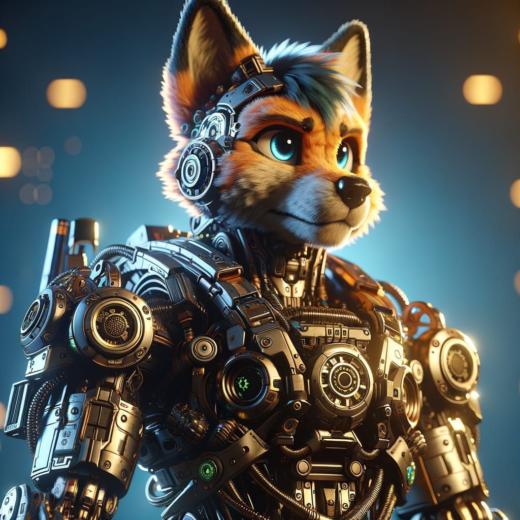 Futuristic Furry Sci-Fi Character in High-Resolution 8K Rend...