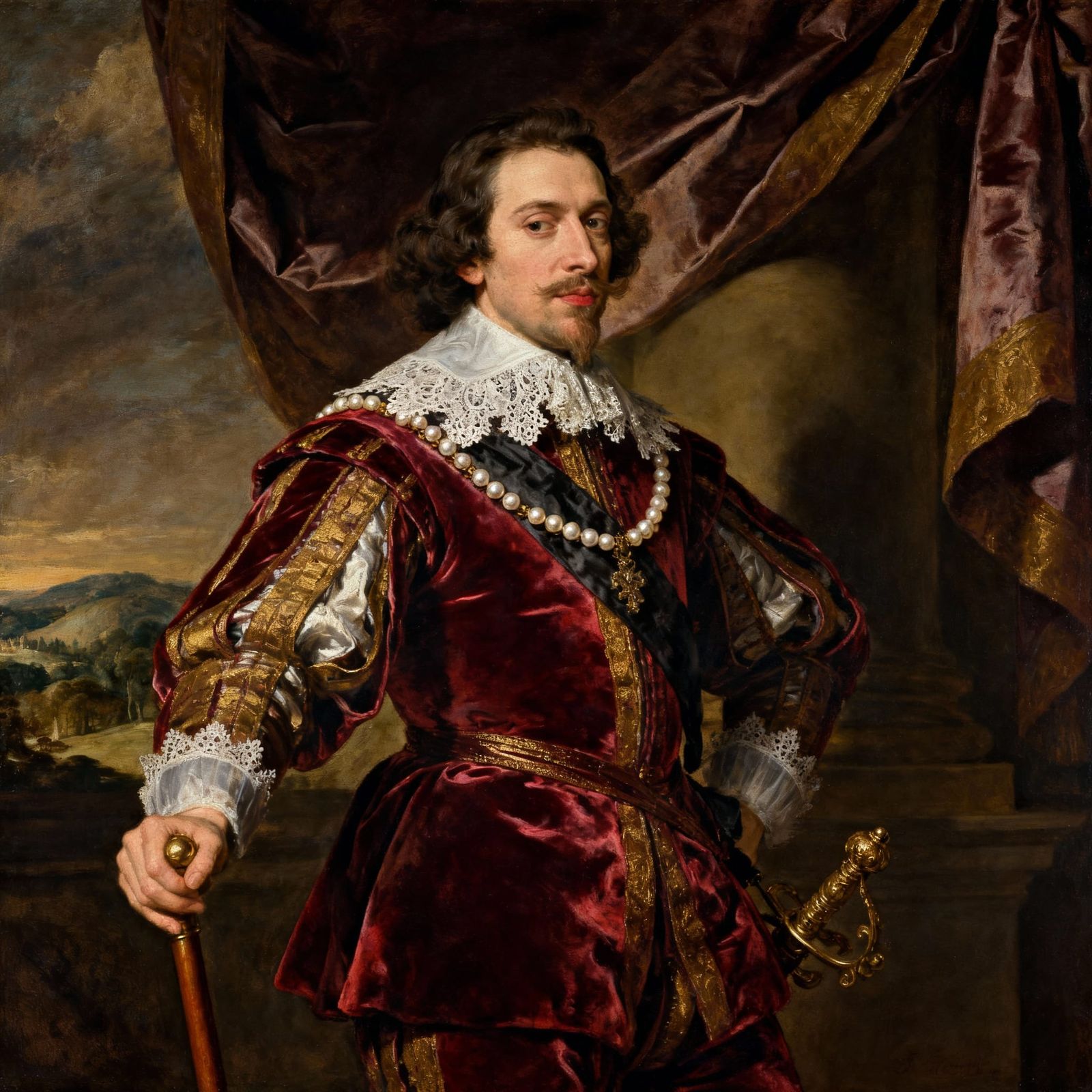 Portrait of King Charles I in Van Dyck Style