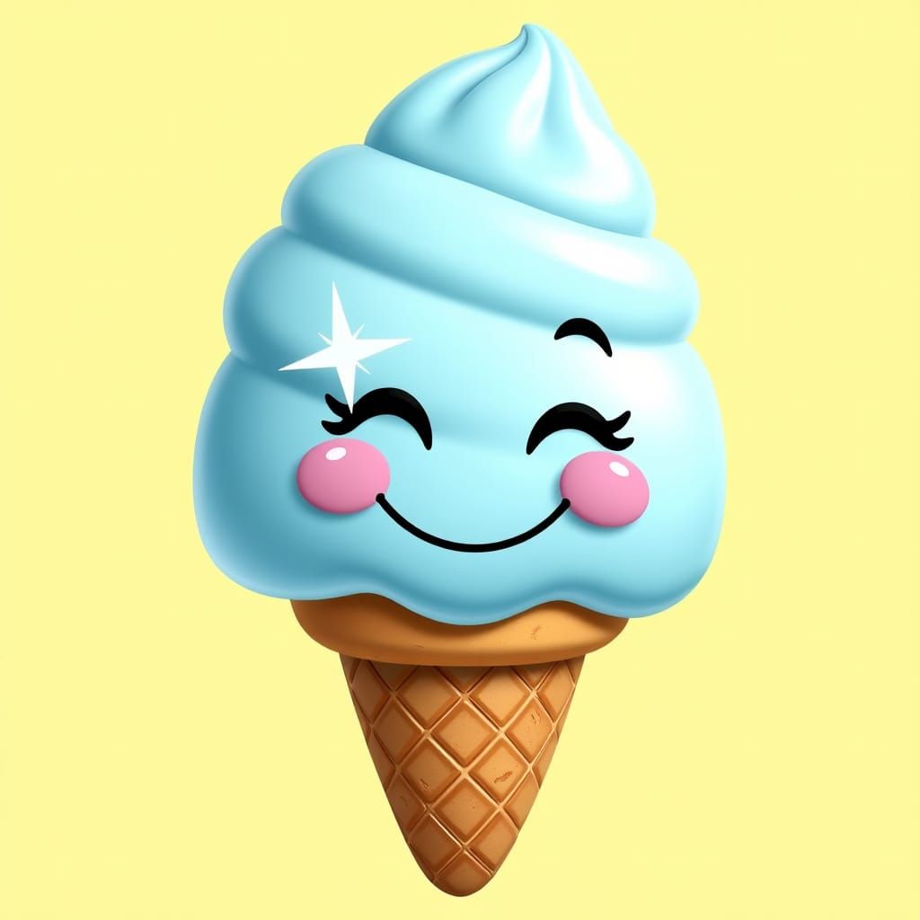 Unique Emoji Design in Whimsical Digital Art Style