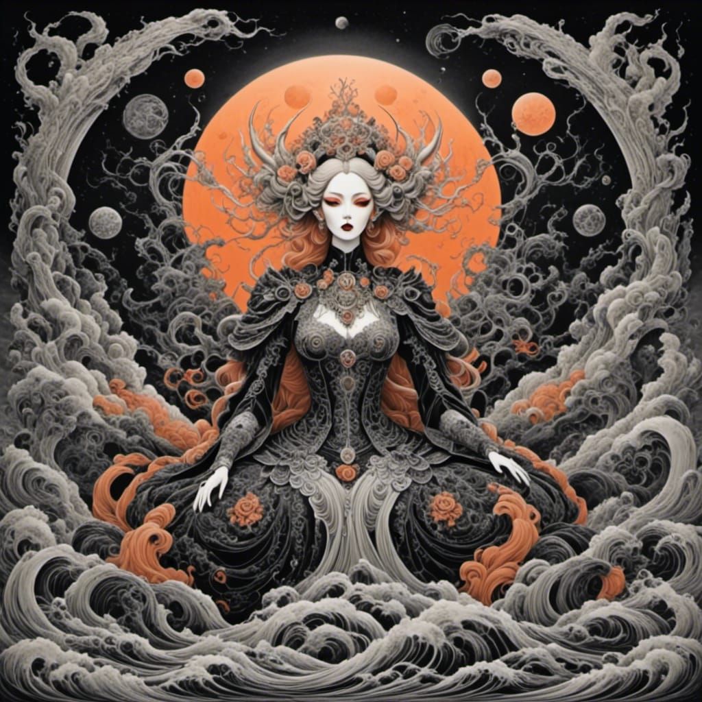 Abstract Swirls in Futuristic Style