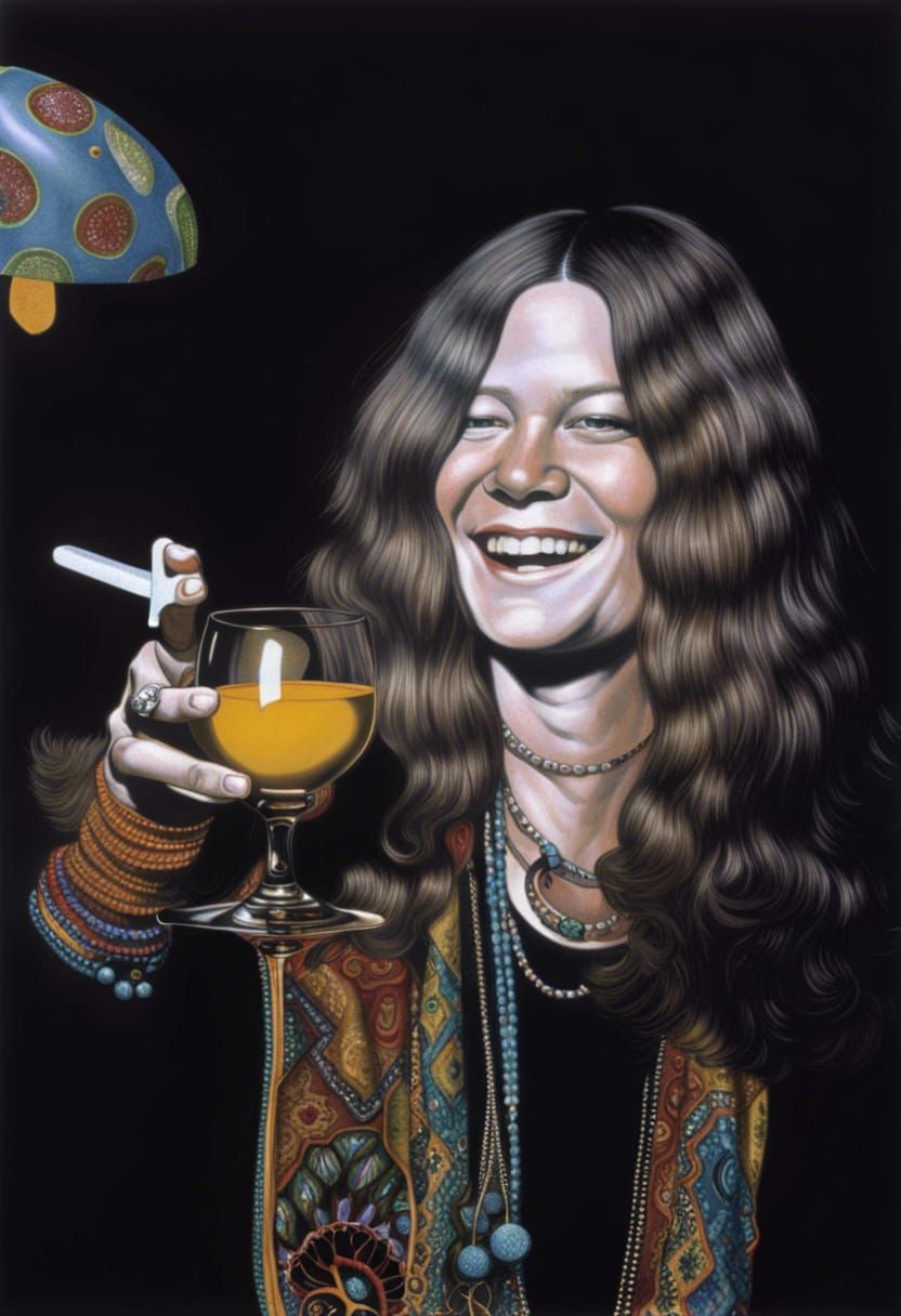 Janis Joplin Illustration in Klarwein Style