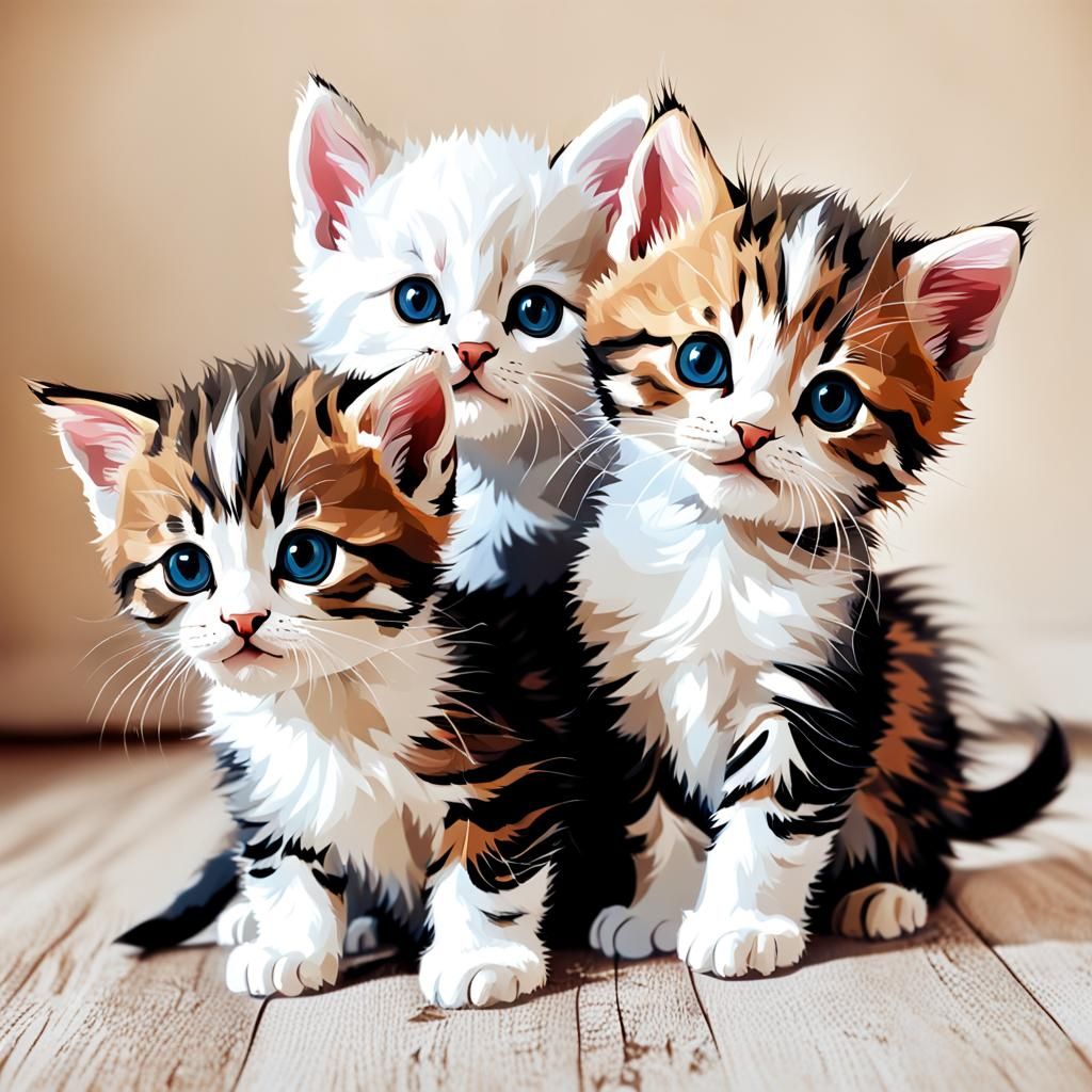 Cute Kittens Generated by AI