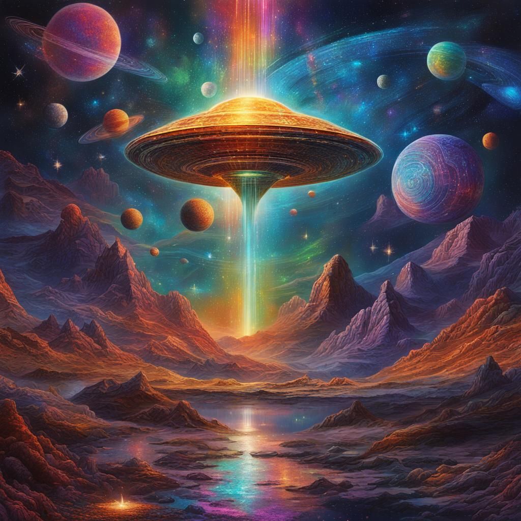 Anime Spacecraft in Deep Color Style