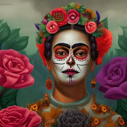 Day of the Dead in a Surreal Style