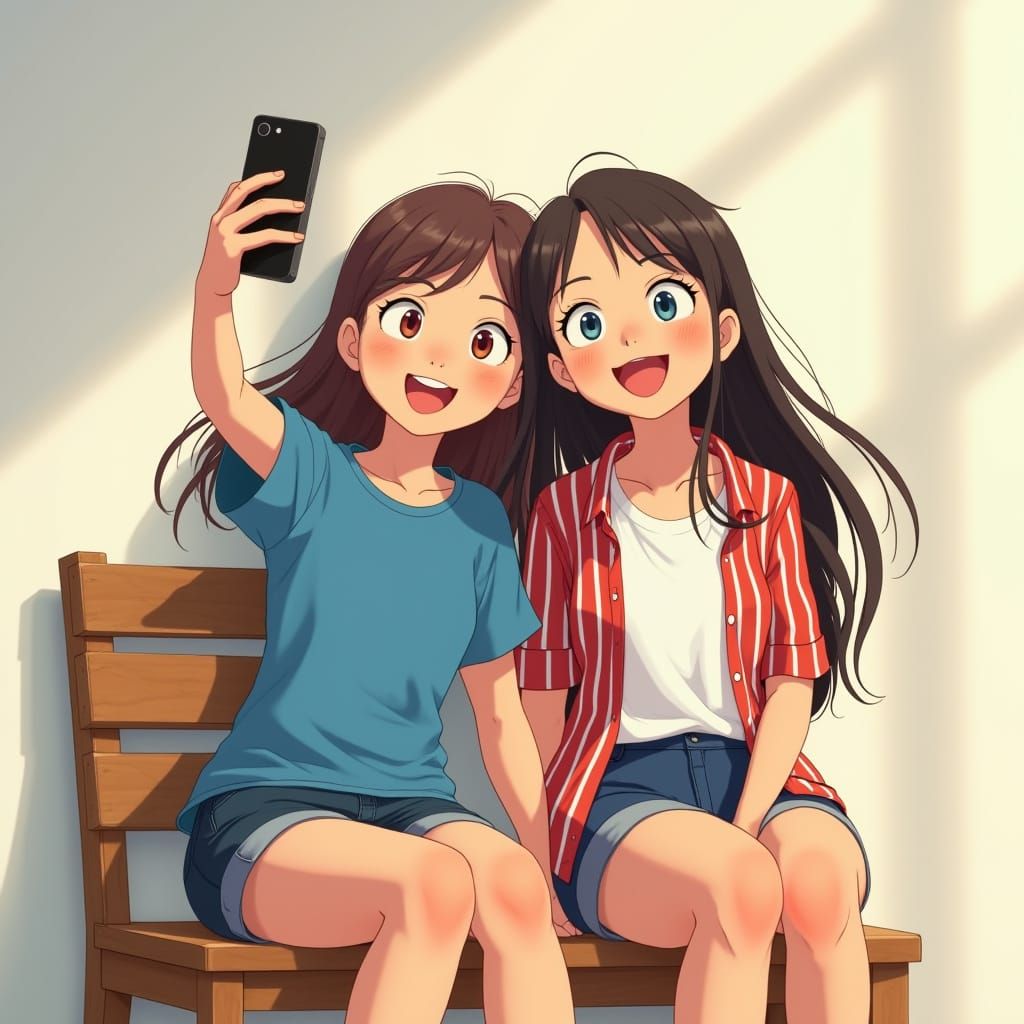 Joyful Friends in Studio Ghibli-Inspired Whimsy