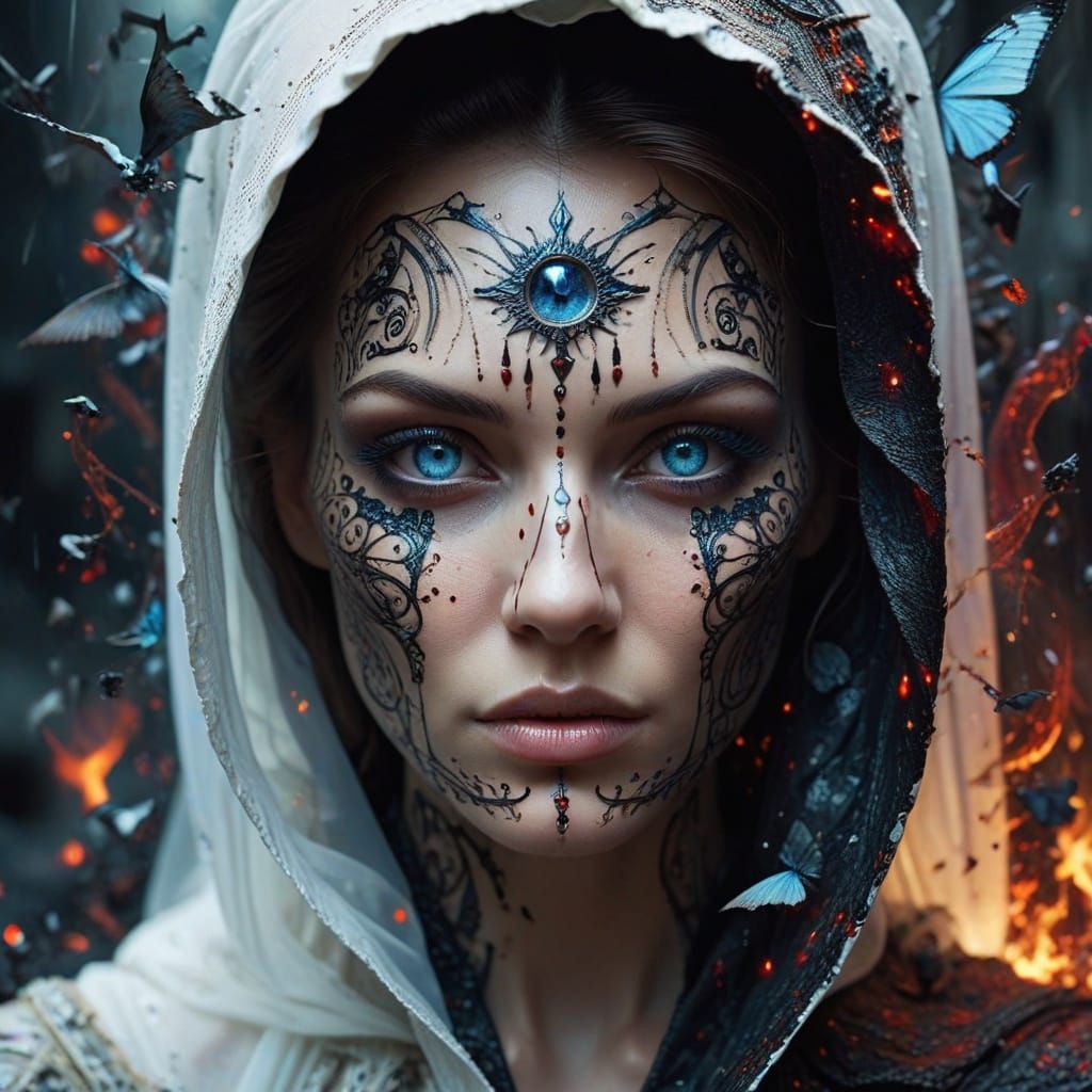 Good vs Evil: Contrasting Double Exposure Portrait