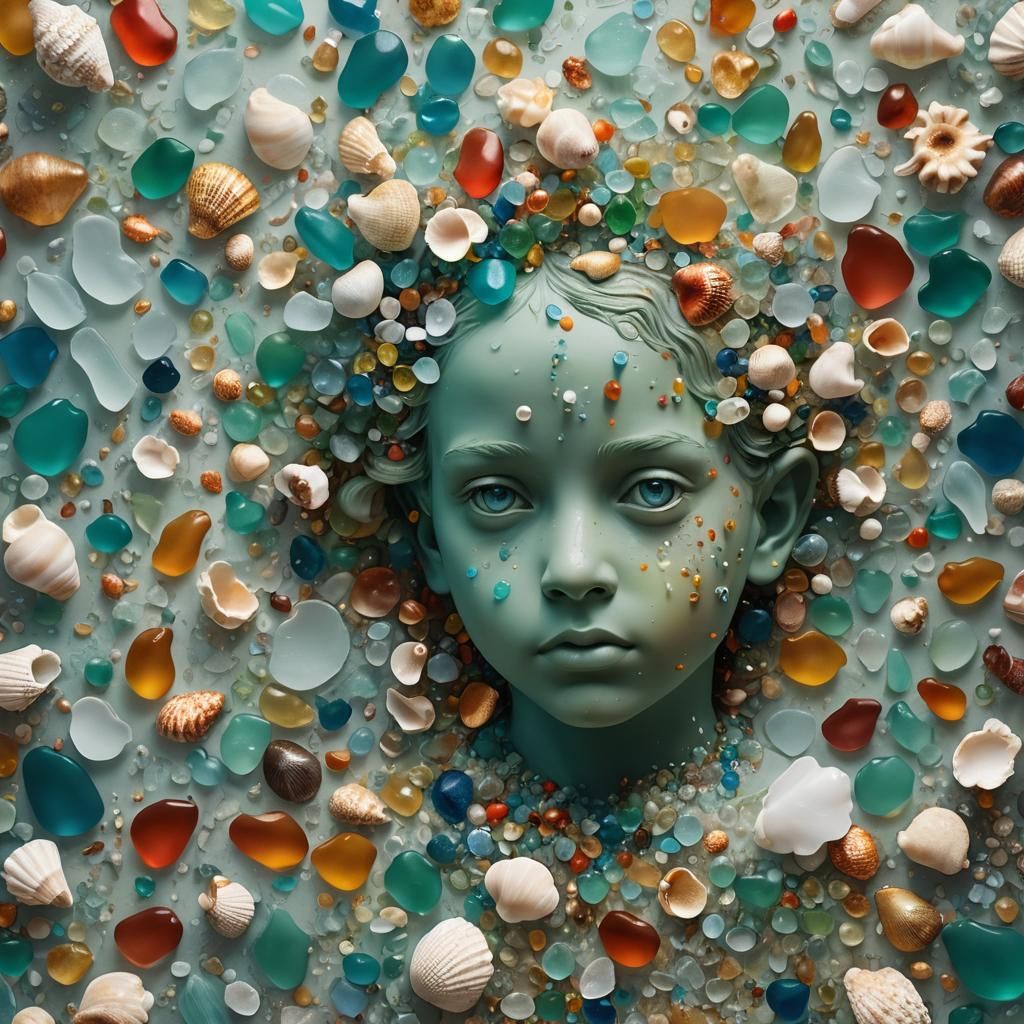 Seashell Child Sculpture on Florida Shores