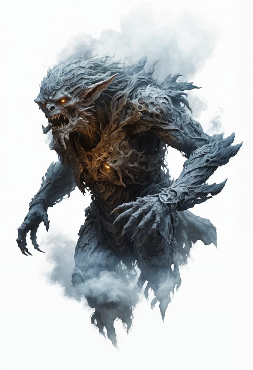 Heroic Fog Creature in Detailed Illustration