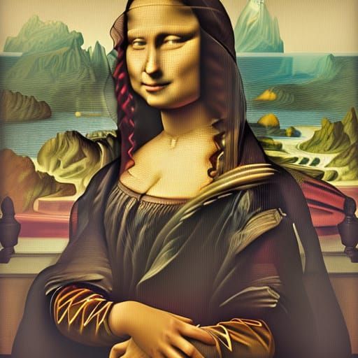 Mona Lisa as Giga Chad: Hyperdetailed Portrait