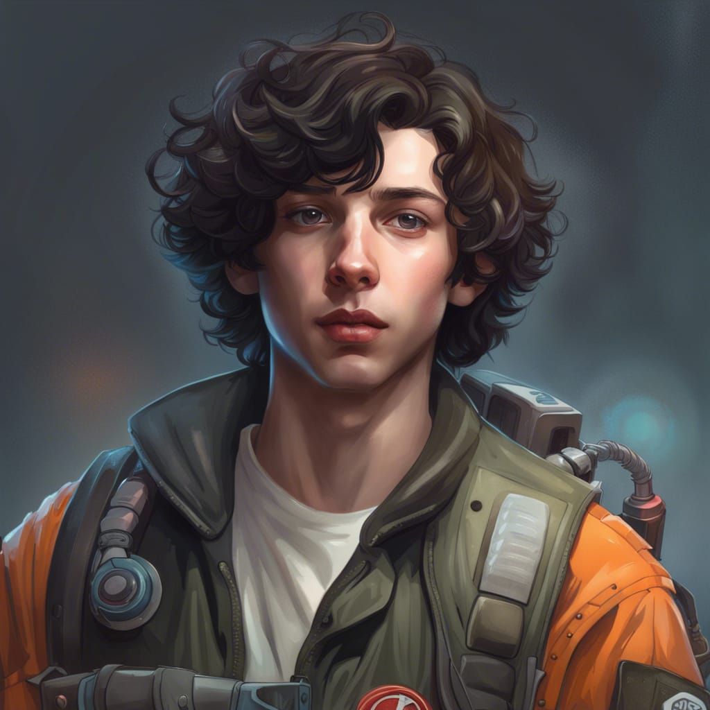 Finn Wolfhard as Ghostbuster: Hyperdetailed Portrait