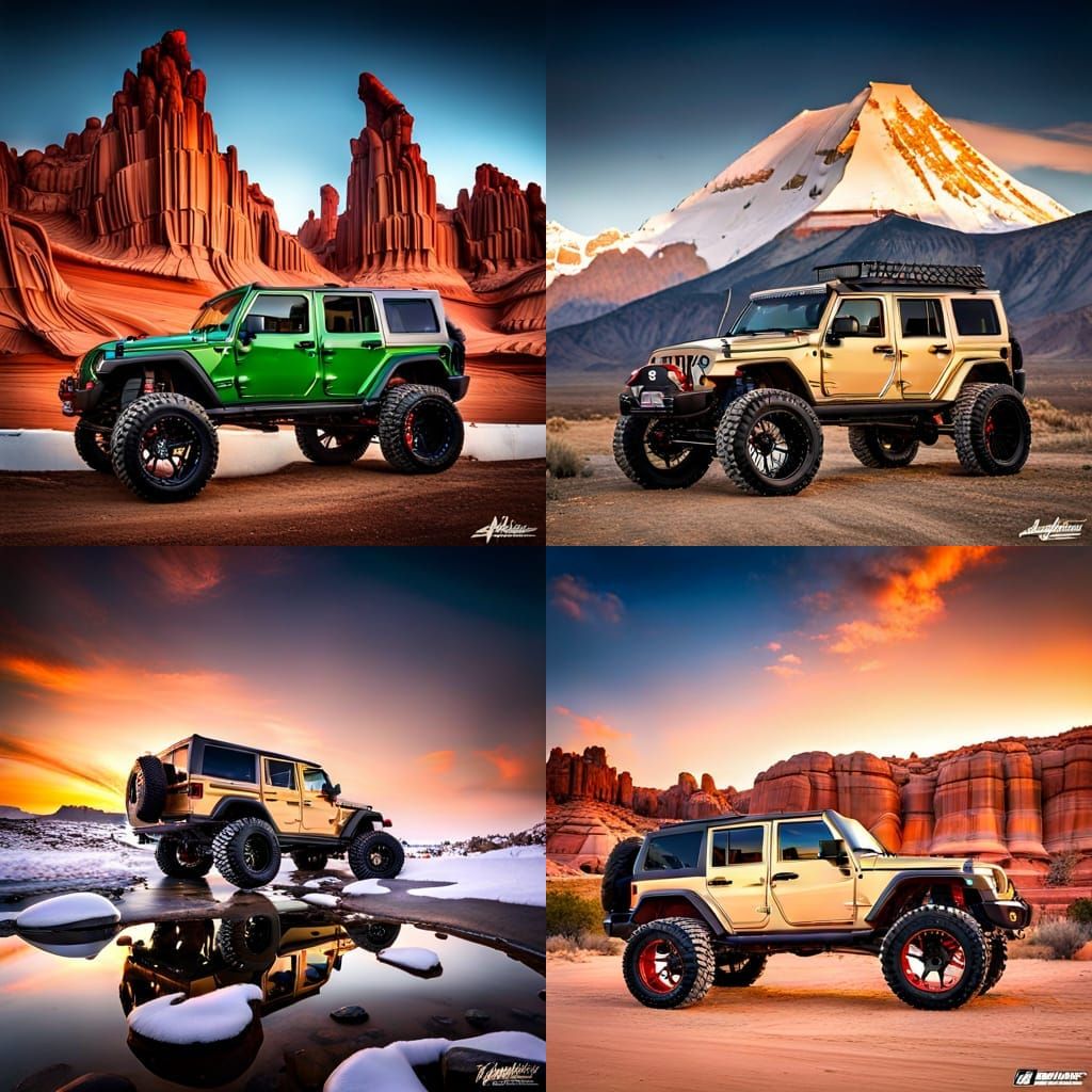 Custom Vesuvius Jeep with Gold Rims and Lift