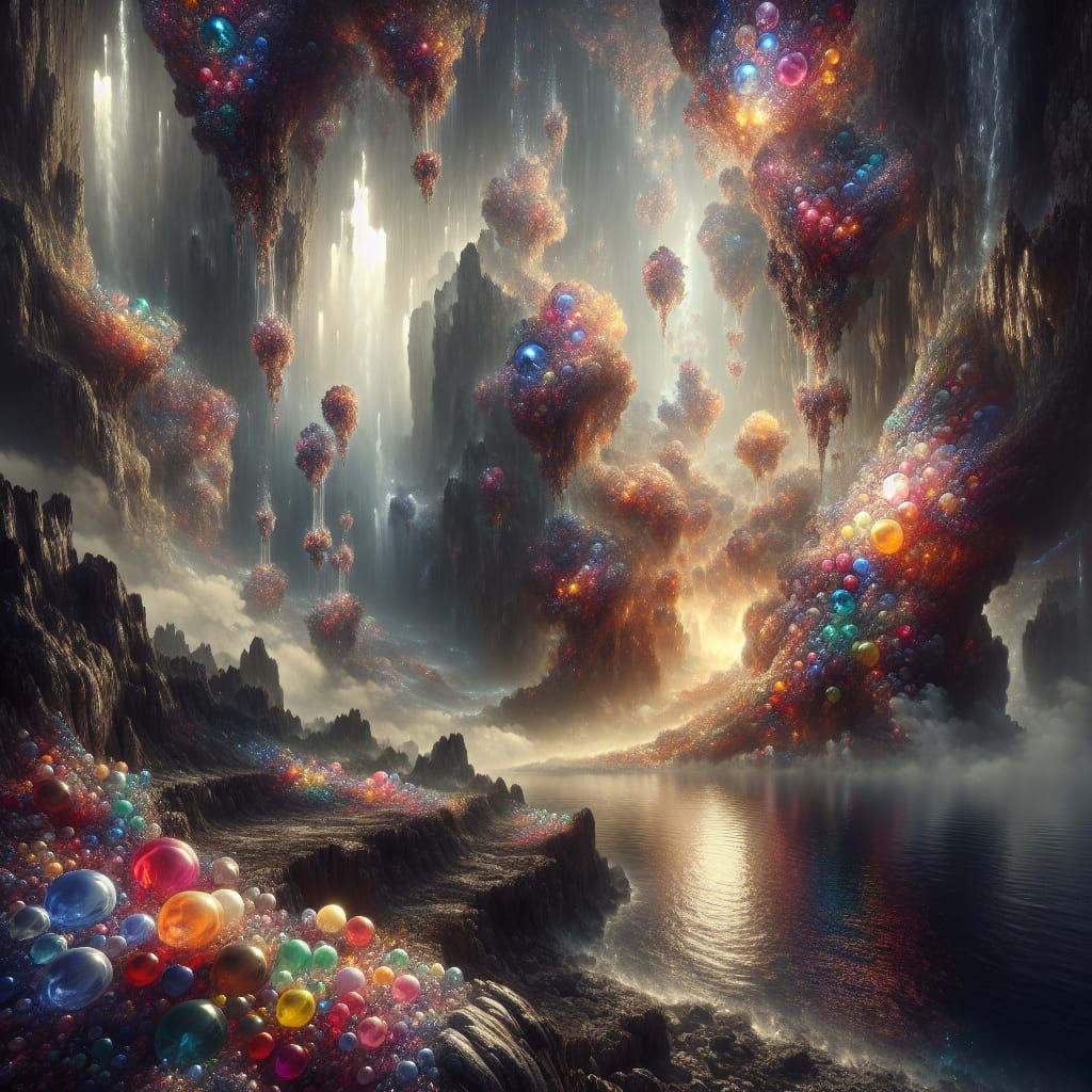 Epic Fantasy Waterfall Unfurls on Granite Cliff