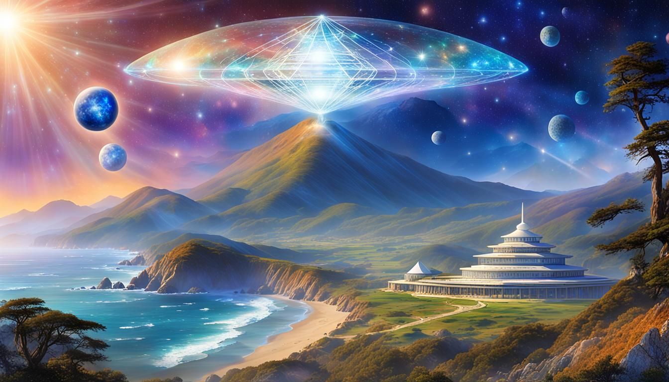 Pleiadian Mothership Over Big Sur: Cinematic Film Still