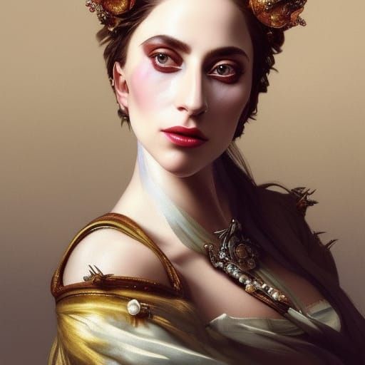 Lady Gaga Portrait in Renaissance Style