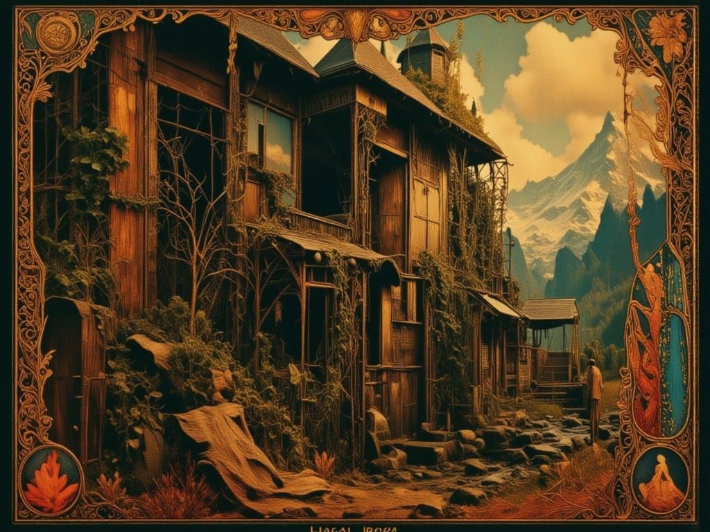 Abandoned Roadside Attraction with Volumetric Lighting