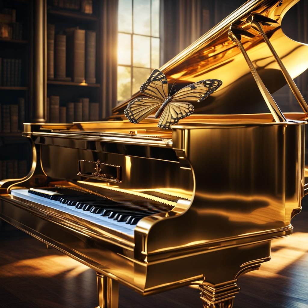 Golden piano