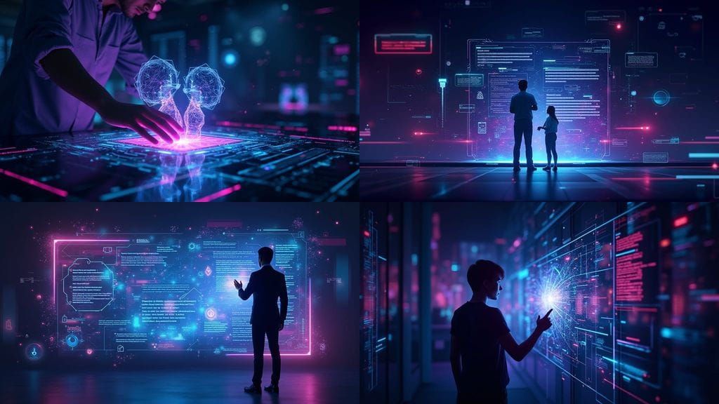 Futuristic Blog Cover: AI Collaboration & Prompt Engineering