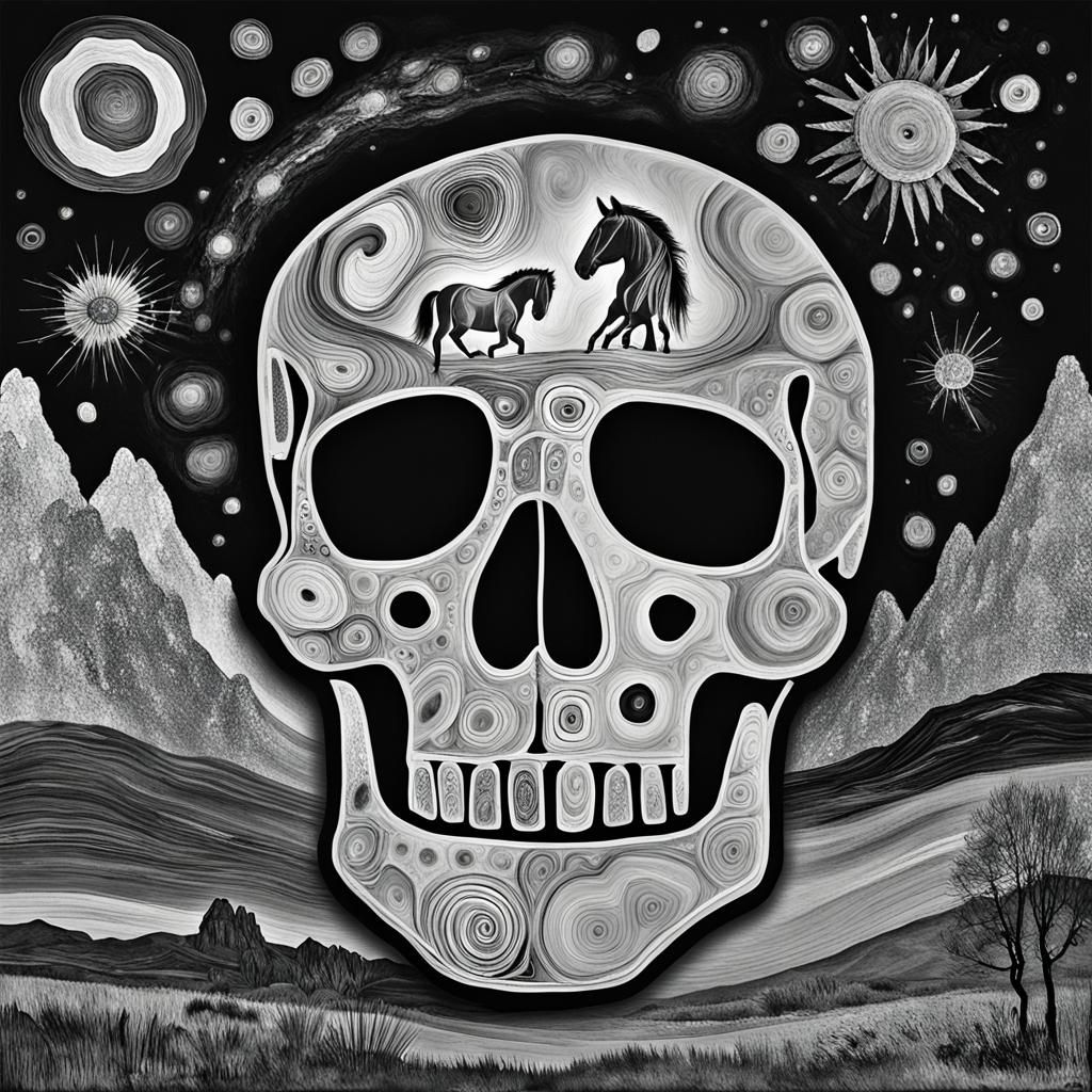 Colorful Lakota Horse as Van Gogh Painting