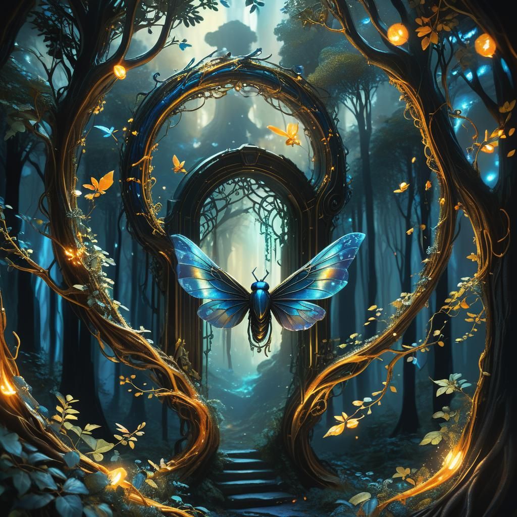 Mystical Portal in Forest: Fantasy Concept Art