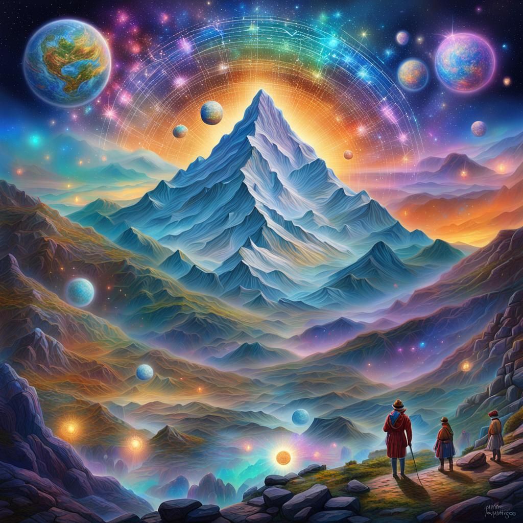 Astral Mountain Culture Illustration by Pablo Amaringo