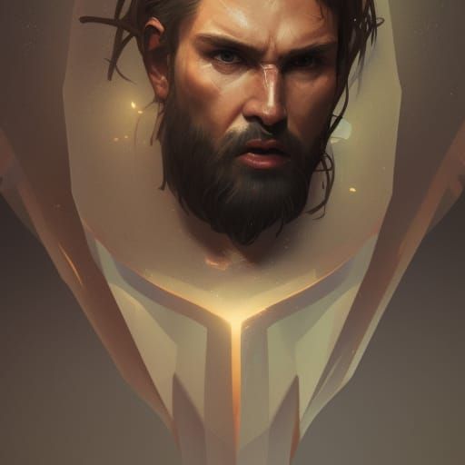 Detailed Portrait of Tyr in Art Nouveau Style