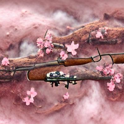 Cherry Blossom Decorated M1 Garand Rifle