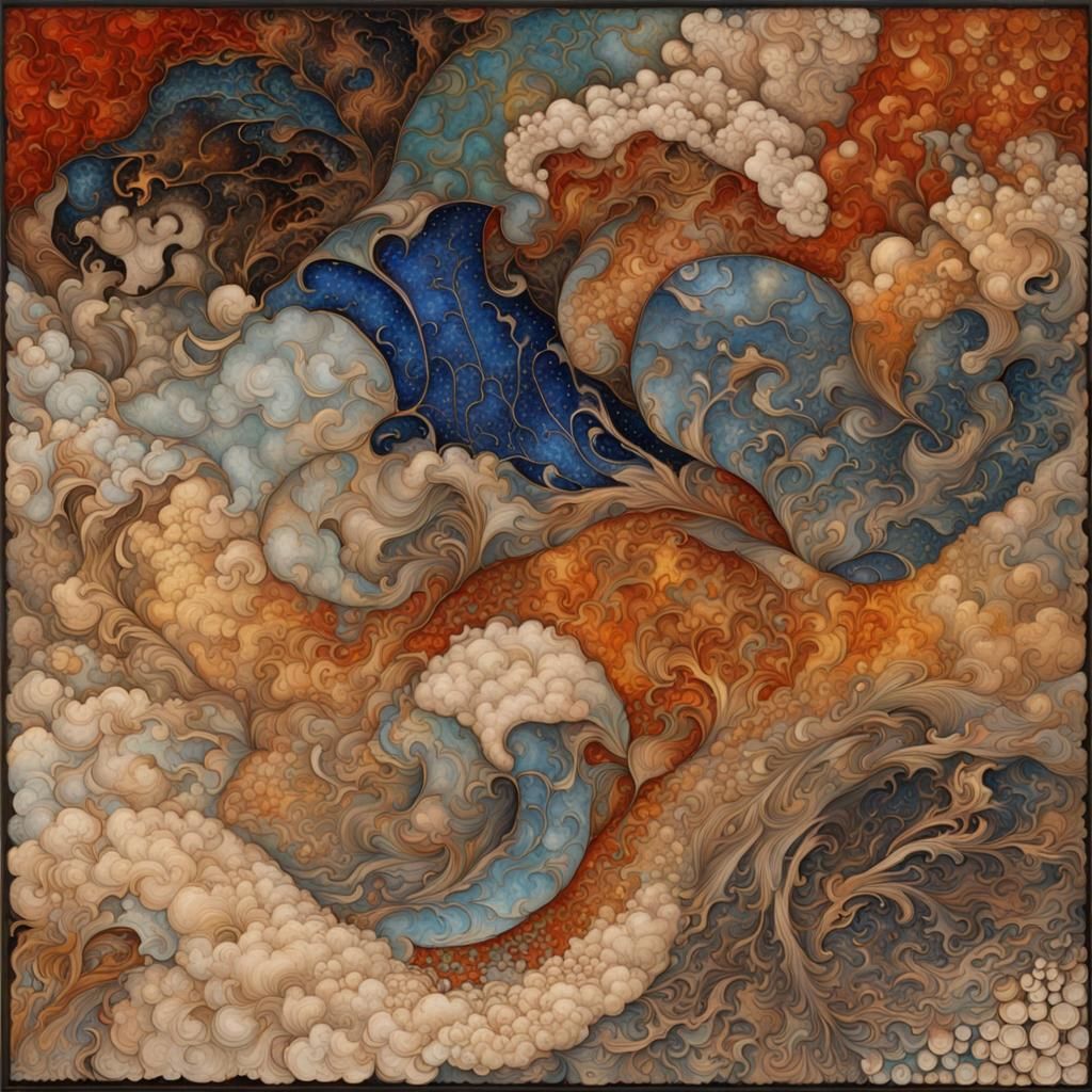 Exploding Frozen Fire in Tessellated Velvet Cloisonné