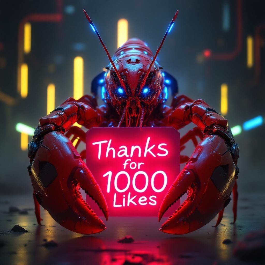 Cyberpunk Lobster Celebrates 1000 Likes