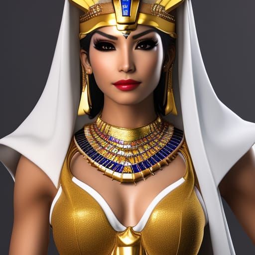 Egyptian Queen in Anime Style with Gold