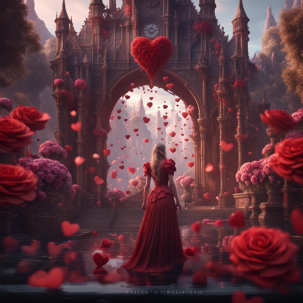 Fantastical Valentine Concept Art in Matte Painting