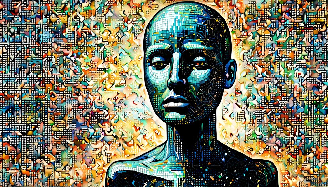 Digital Afterlife: Utopian Society in Pointillism Style