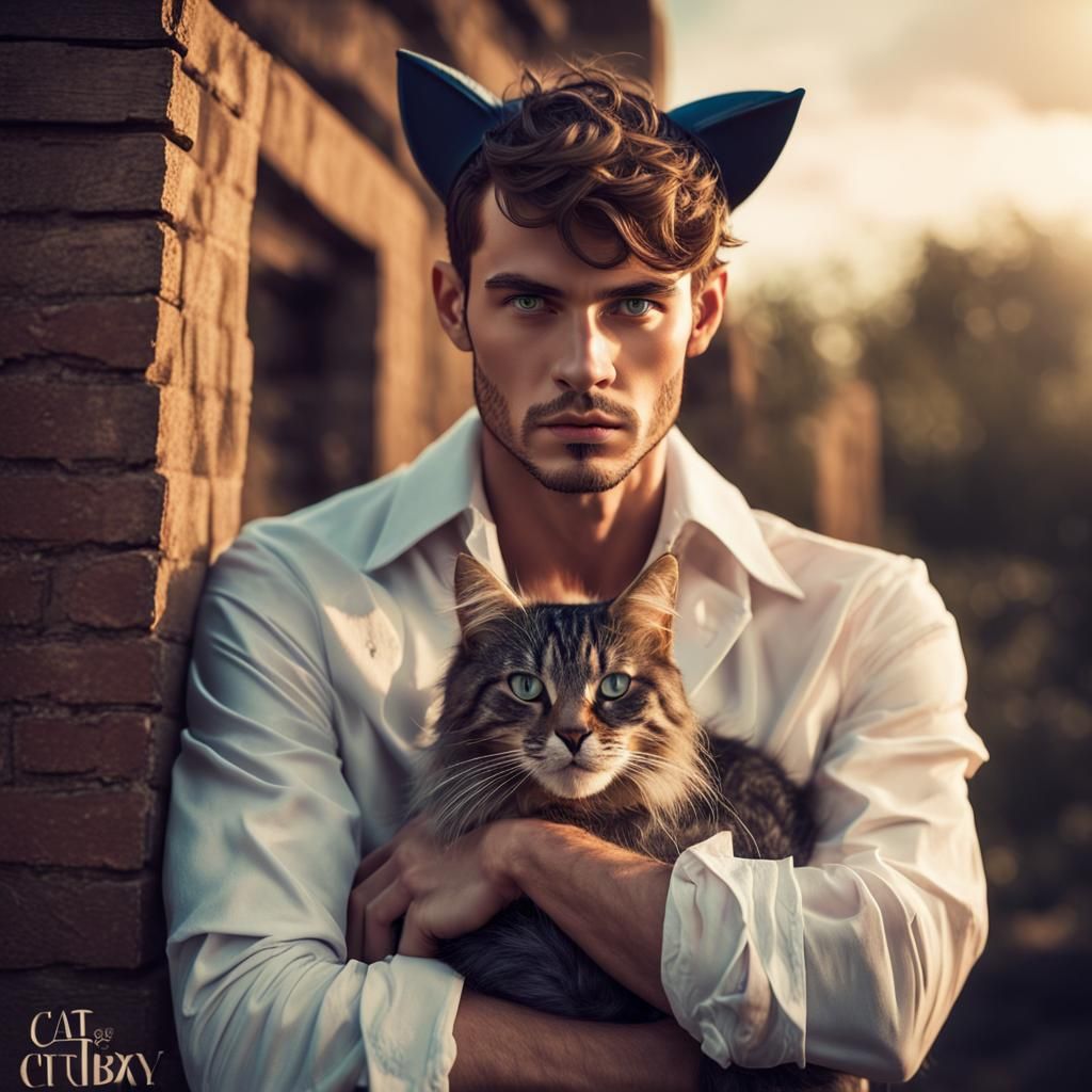 Catboy Magazine Cover in Editorial Style