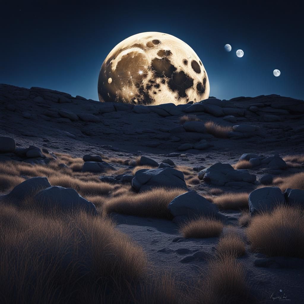 a Breathtaking Full Moon Image*"Lunar Serenity" A serene, ni...