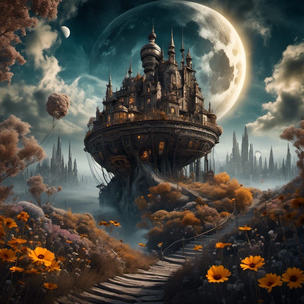 Fantasy Art of Moon Shadow in Digital Matte Painting