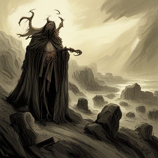 Horrific Dark Fantasy Illustration in Doré Style