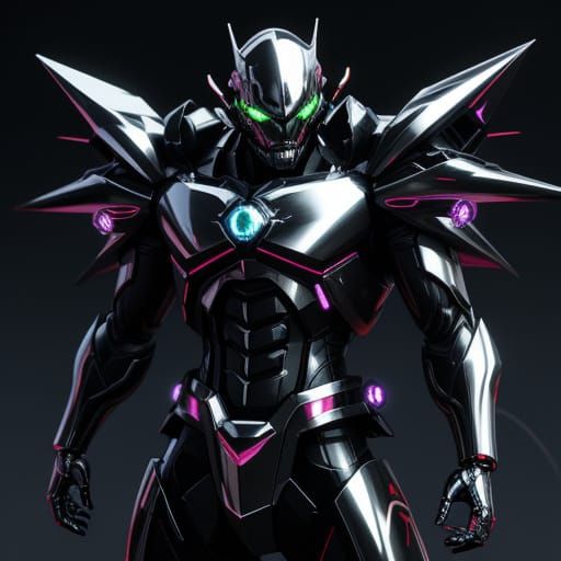 Anime Chrome Creature with Glossy Metallic Surfaces