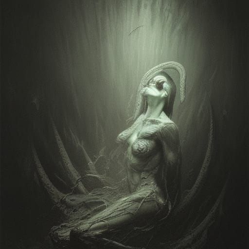 Serpent of Horror: A Gothic Illustration