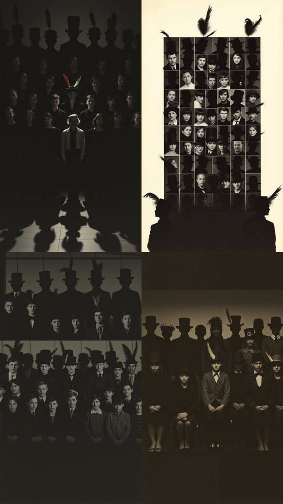 Ethereal School Yearbook Portrait with Sentient Shadows