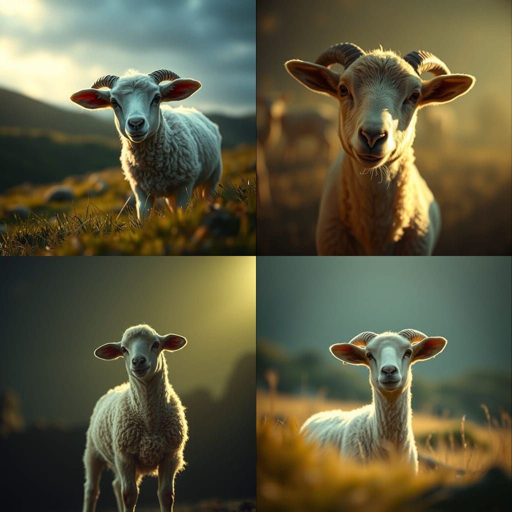 Nervous Lamb in Cinematic Film Still