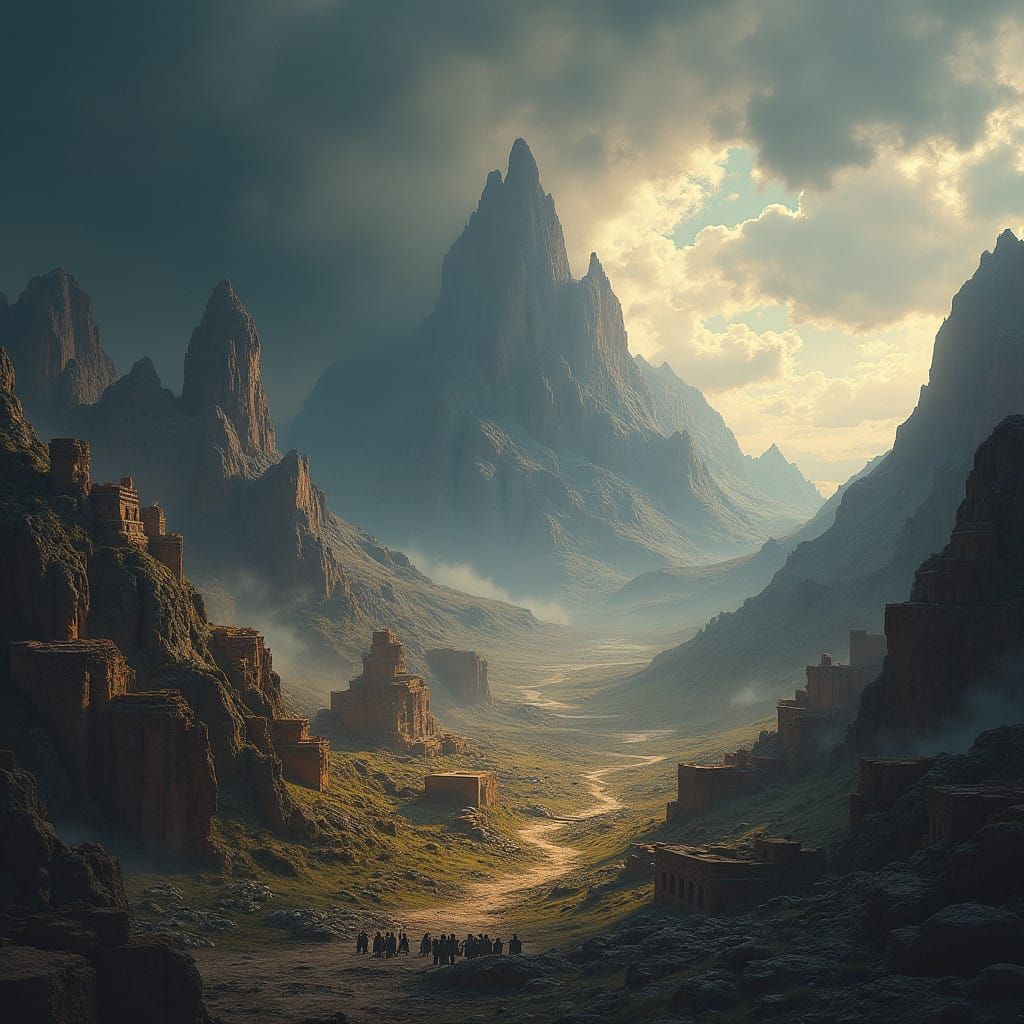 Epic Biblical Landscape in Maximalist Digital Matte Painting...
