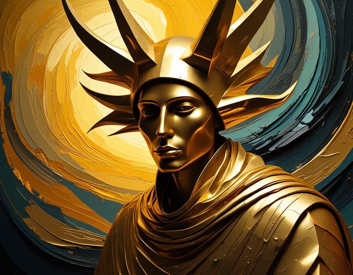 Mystical Figure in Abstract Expressionist Style