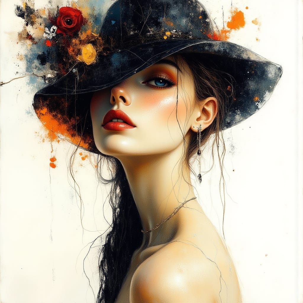 Surreal Woman Portrait in Bohemian Earth Tones