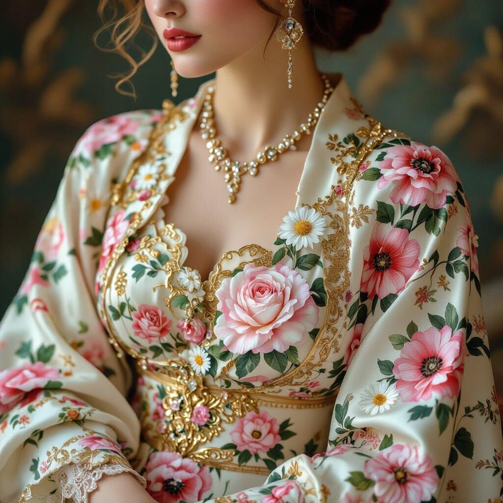 Divine Being in Art Nouveau Porcelain Attire