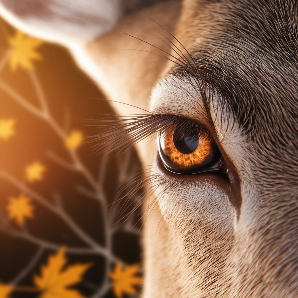 Detailed Macro Photograph of a Deer's Eye