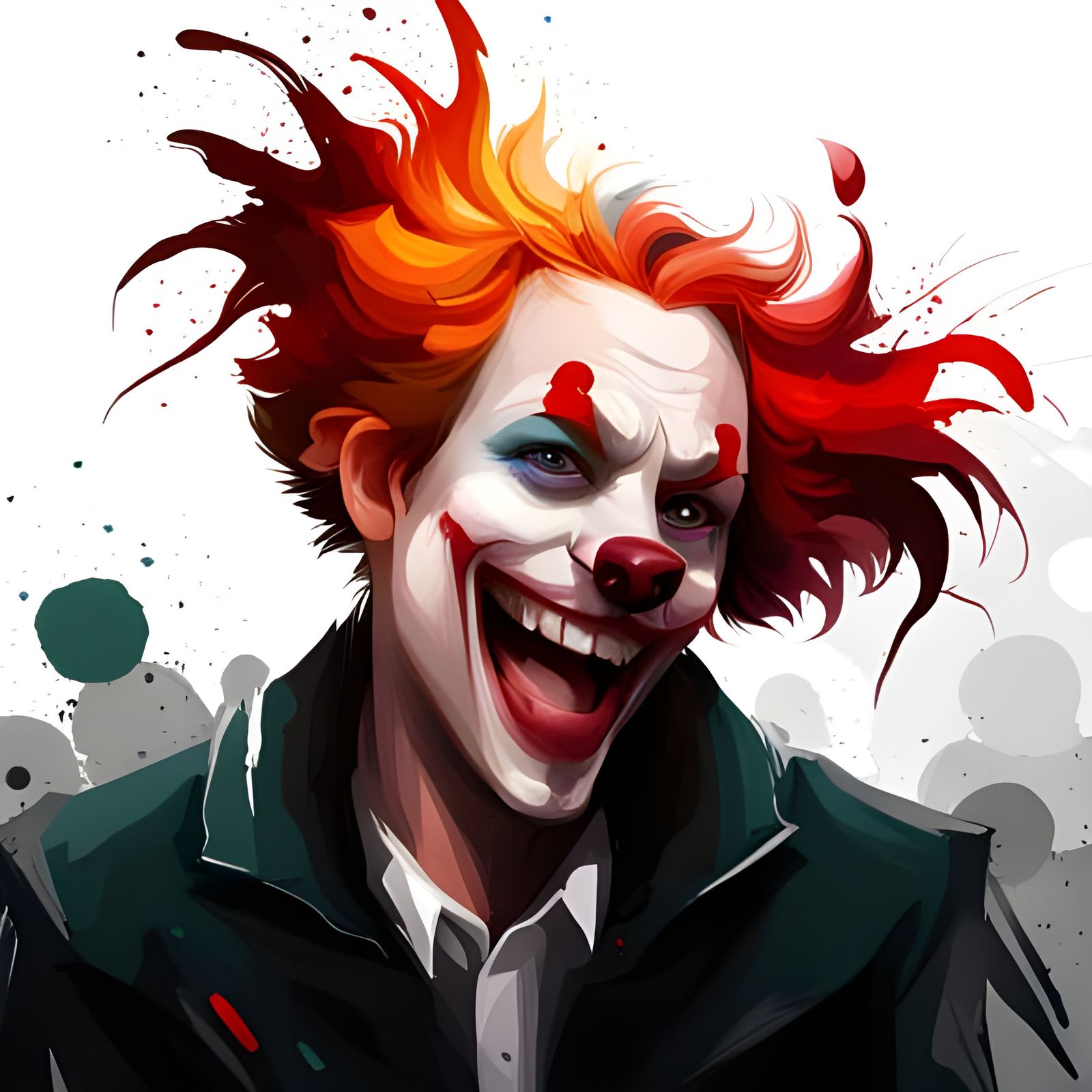 Colorful Splatter Dog Clown Character Icon